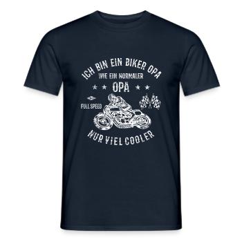 Opa Motorrad fahren - Männer T-Shirt - Navy - Vorne - AI Model Male 178 light (178cm)