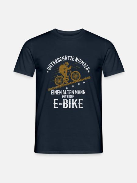 Fahrrad E-Bike lustiger Spruch - Männer T-Shirt - Navy
