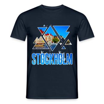 Stockholm Schweden Sweden Skyline Stadt City - Männer T-Shirt - Navy - Vorne - AI Model Male 178 light (178cm)