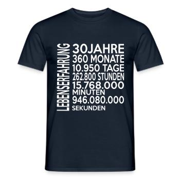 30 Geburtstag, Lebenserfahrung - Männer T-Shirt - Navy - Vorne - AI Model Male 178 light (178cm)