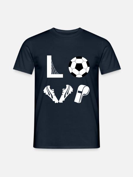 I Love Soccer - Männer T-Shirt - Navy