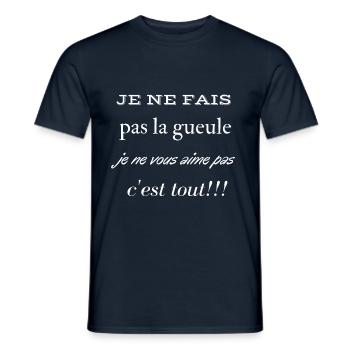 Je ne fais pas la gueule je ne vous aime pas - T-shirt homme - marine - Devant - AI Model Male 178 light (178cm)