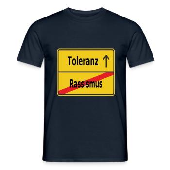 Rassismus? Toleranz! - Männer T-Shirt - Navy - Vorne - AI Model Male 178 light (178cm)