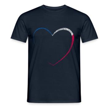 Cœur France Love - T-shirt homme - marine - Devant - AI Model Male 178 light (178cm)