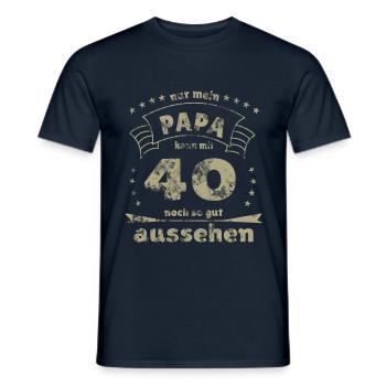 40 Geburtstag Papa - Männer T-Shirt - Navy - Vorne - AI Model Male 178 light (178cm)