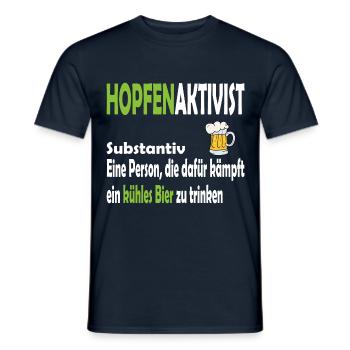 Hopfenaktivist Eine Person die für ihr kühles Bier - Männer T-Shirt - Navy - Vorne - AI Model Male 178 light (178cm)