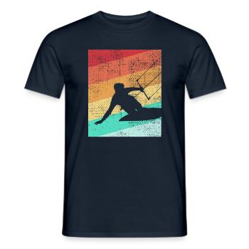Kitesurfer kite kiteboard kitesurfing - T-shirt homme - marine - Devant - AI Model Male 178 light (178cm)