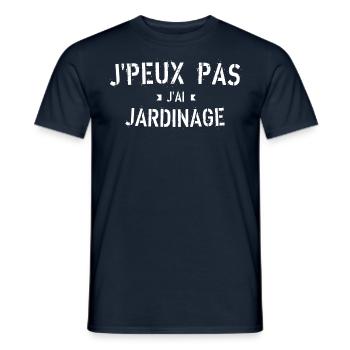 J peux pas j ai Jardinage - T-shirt homme - marine - Devant - AI Model Male 178 light (178cm)