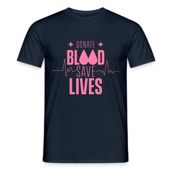 Spende Blut Rette Leben Blutspende Blutspender - Männer T-Shirt - Navy - Vorne - AI Model Male 178 light (178cm)