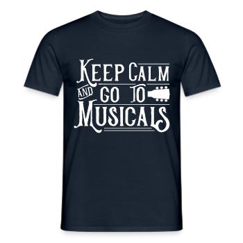 Bleib ruhig und geh zu Musicals Festival Musical - Männer T-Shirt - Navy - Vorne - AI Model Male 178 light (178cm)