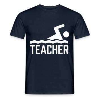 SCHWIMMLEHRER Schwimmen Schwimmtrainer Schwimmkurs - Männer T-Shirt - Navy - Vorne - AI Model Male 178 light (178cm)