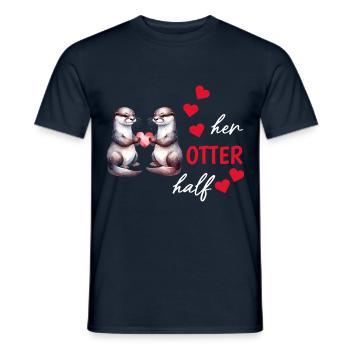 Otter half liebe geschenk - Männer T-Shirt - Navy - Vorne - AI Model Male 178 light (178cm)