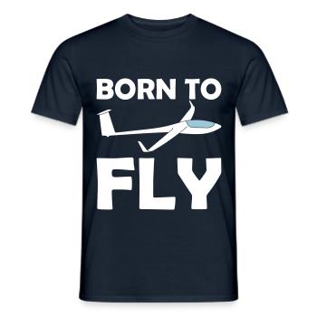 Born to fly Gliders fly pilot - Men's T-Shirt - navy - Front - AI Model Male 178 light (178cm)