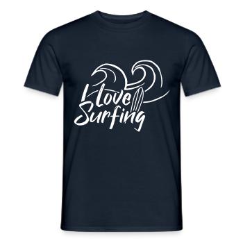 J’aime surf - T-shirt homme - marine - Devant - AI Model Male 178 light (178cm)