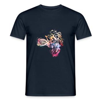 Motorsport - Mænd T-shirt - marineblå - Foran - AI Model Male 178 light (178cm)
