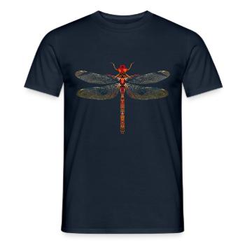 Dragonfly colorful - Men's T-Shirt - navy - Front - AI Model Male 178 light (178cm)