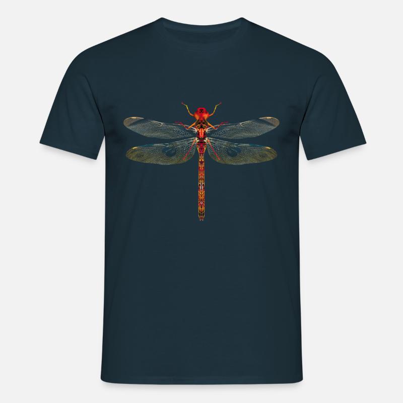 Libelle farbenfroh - Männer T-Shirt - Navy