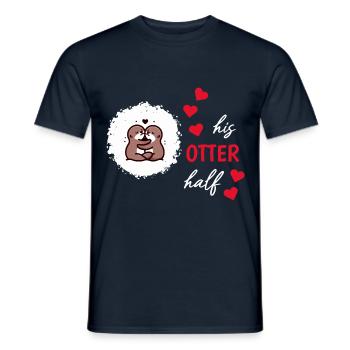 Otter half liebe geschenk - Männer T-Shirt - Navy - Vorne - AI Model Male 178 light (178cm)