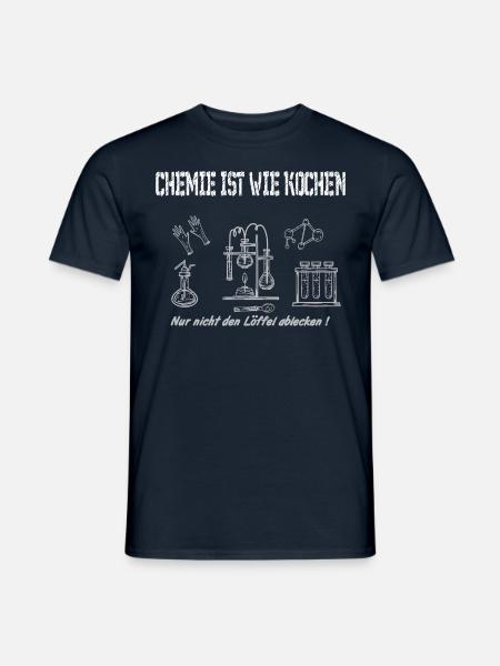 Labor Küche, Chemie ist wie kochen, Chemiker Humor - Männer T-Shirt - Navy