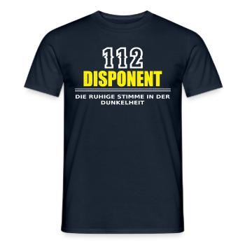 112 Disponent, Leitstelle Notruf Feuerwehr Notfall - Männer T-Shirt - Navy - Vorne - AI Model Male 178 light (178cm)