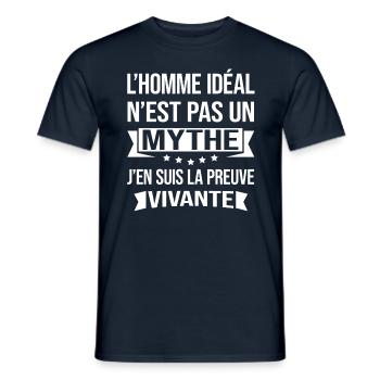 L'HOMME IDÉAL - T-shirt homme - marine - Devant - AI Model Male 178 light (178cm)