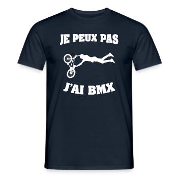 JE PEUX PAS J'AI BMX - T-shirt homme - marine - Devant - AI Model Male 178 light (178cm)