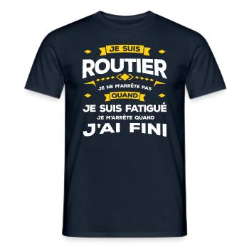 JE SUIS ROUTIER - T-shirt homme - marine - Devant - AI Model Male 178 light (178cm)