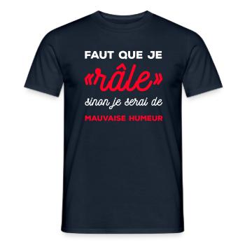 FAUT QUE JE RÂLE - T-shirt homme - marine - Devant - AI Model Male 178 light (178cm)