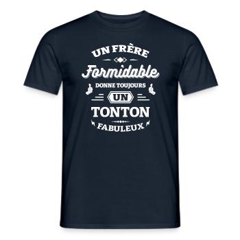 FRÈRE FORMIDABLE - TONTON FABULEUX - T-shirt homme - marine - Devant - AI Model Male 178 light (178cm)