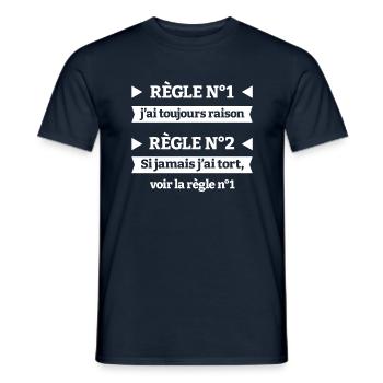 J'AI TOUJOURS RAISON - T-shirt homme - marine - Devant - AI Model Male 178 light (178cm)