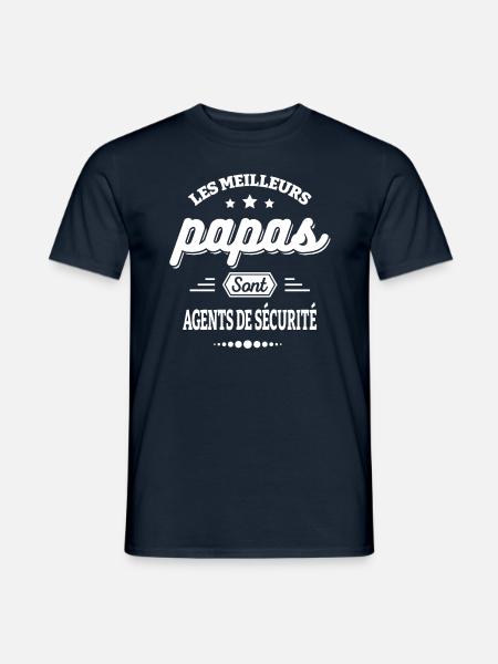 LES MEILLEURS PAPAS SONT AGENTS DE SÉCURITÉ - T-shirt homme - marine