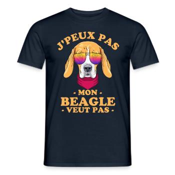 Mon beagle veut pas - T-shirt homme - marine - Devant - AI Model Male 178 light (178cm)