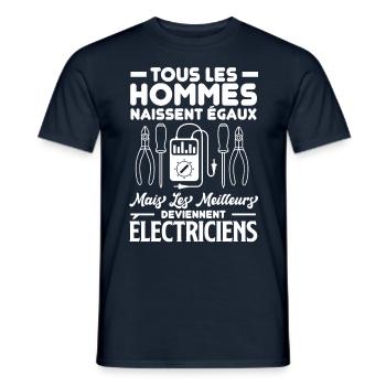 Électricien - T-shirt homme - marine - Devant - AI Model Male 178 light (178cm)