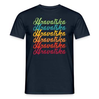 Hrvatska Retro - Männer T-Shirt - Navy - Vorne - AI Model Male 178 light (178cm)