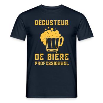 DÉGUSTEUR de bière professionnel - T-shirt homme - marine - Devant - AI Model Male 178 light (178cm)