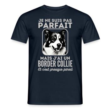 Pas parfait mais j ai un border collie 1 - T-shirt homme - marine - Devant - AI Model Male 178 light (178cm)