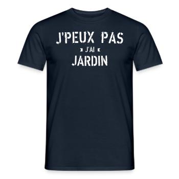 J peux pas j ai Jardin - T-shirt homme - marine - Devant - AI Model Male 178 light (178cm)