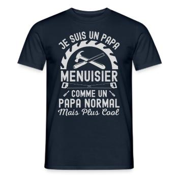 Papa menuisier cool 2 - T-shirt homme - marine - Devant - AI Model Male 178 light (178cm)