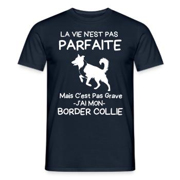 École canine border collie 1 - T-shirt homme - marine - Devant - AI Model Male 178 light (178cm)