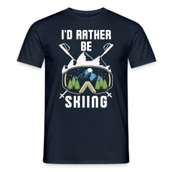 I'd rather be skiing 3 - Men's T-Shirt - navy - Front - AI Model Male 178 light (178cm)