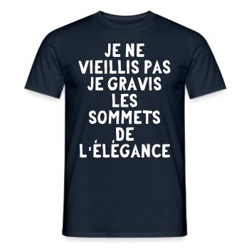 Je ne vieilli pas, je gravis les sommets - T-shirt homme - marine - Devant - AI Model Male 178 light (178cm)