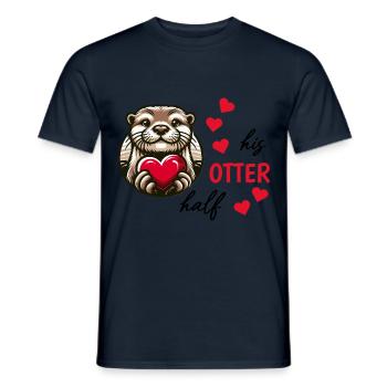 Otter half liebe geschenk - Männer T-Shirt - Navy - Vorne - AI Model Male 178 light (178cm)