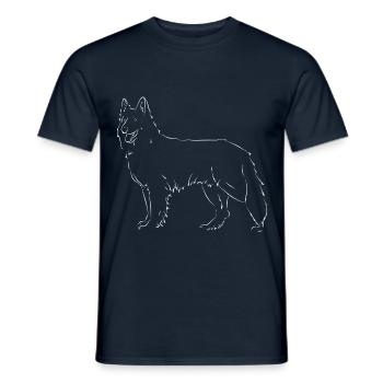 Weißer Schweizer Schäferhund - Männer T-Shirt - Navy - Vorne - AI Model Male 178 light (178cm)