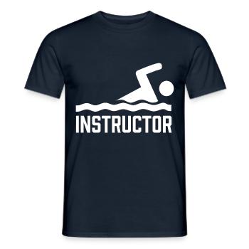 Schwimmlehrer Schwimmen Schwimmtrainer Schwimmkurs - Männer T-Shirt - Navy - Vorne - AI Model Male 178 light (178cm)
