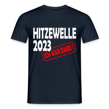 Hitzewelle 2023 Ich war dabei - Männer T-Shirt - Navy - Vorne - AI Model Male 178 light (178cm)