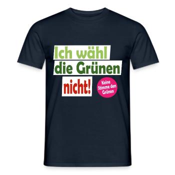 Ich wähl die Grünen nicht! Keine Stimme den Grünen - Männer T-Shirt - Navy - Vorne - AI Model Male 178 light (178cm)