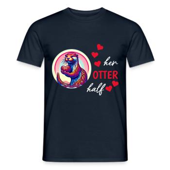 Otter half liebe geschenk - Männer T-Shirt - Navy - Vorne - AI Model Male 178 light (178cm)
