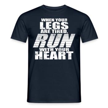 Courez avec votre coeur Courir T-shirt - T-shirt homme - marine - Devant - AI Model Male 178 light (178cm)