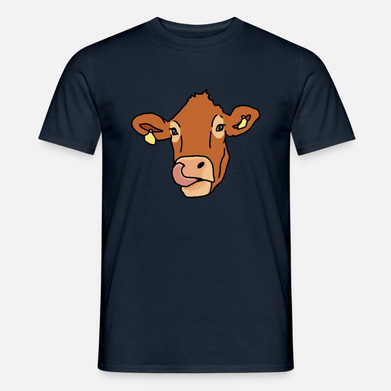 Kuh, Tier, Hausrind, Comic - Männer T-Shirt - Navy