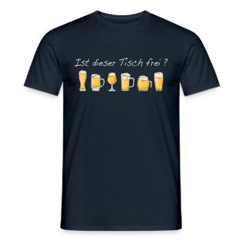 Beer Drinking Funny Slogan Is this - Men's T-Shirt - navy - Front - AI Model Male 178 light (178cm)